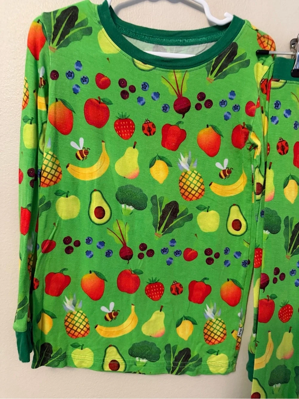Little Sleepies Green Fruit & Veggie Print Pajama Set